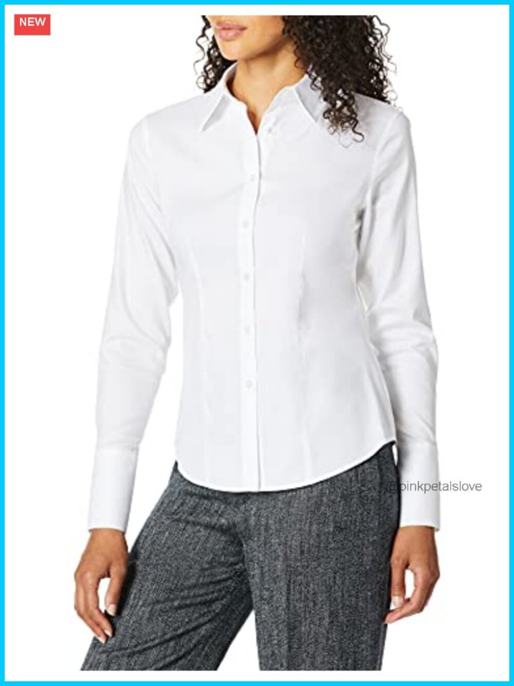 Wrinkle Free Long Sleeve Button Down Shirt Professional Flattering